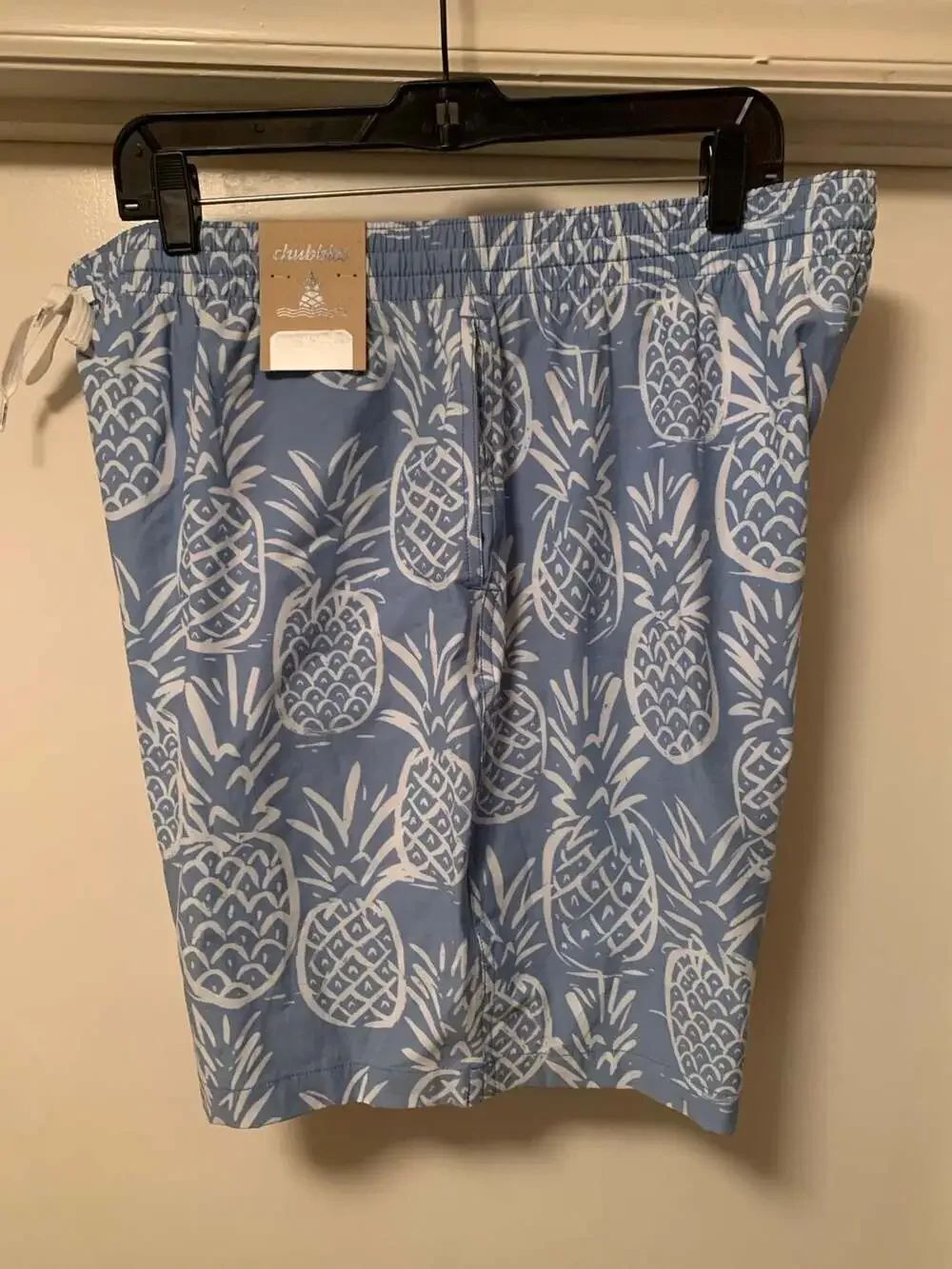 Chubbies Men's The Thigh-Napples Pineapple Blue White 7” Swim Trunks Sz XXL